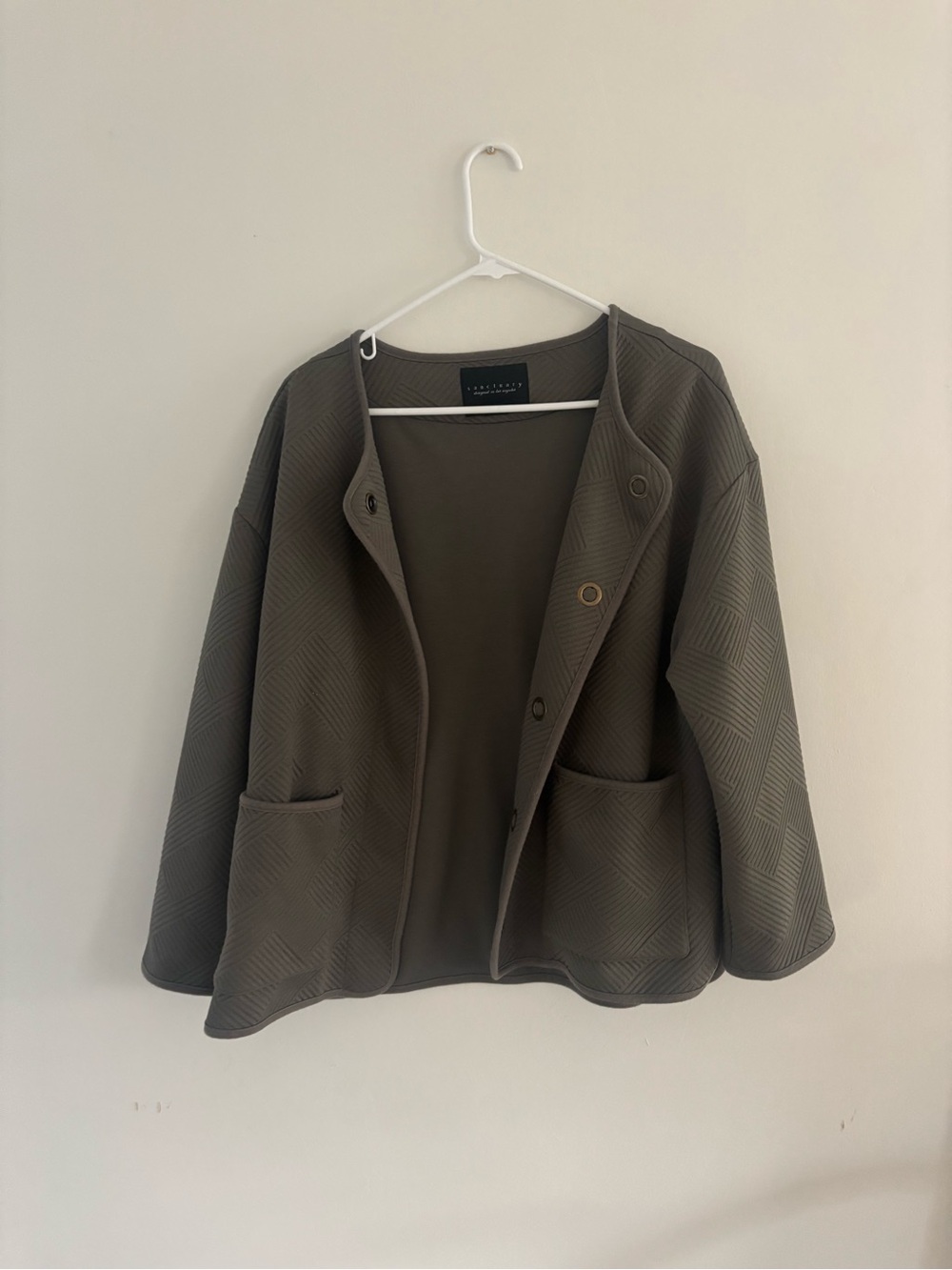 Sanctuary Quilted Snap-Front Jacket in Olive